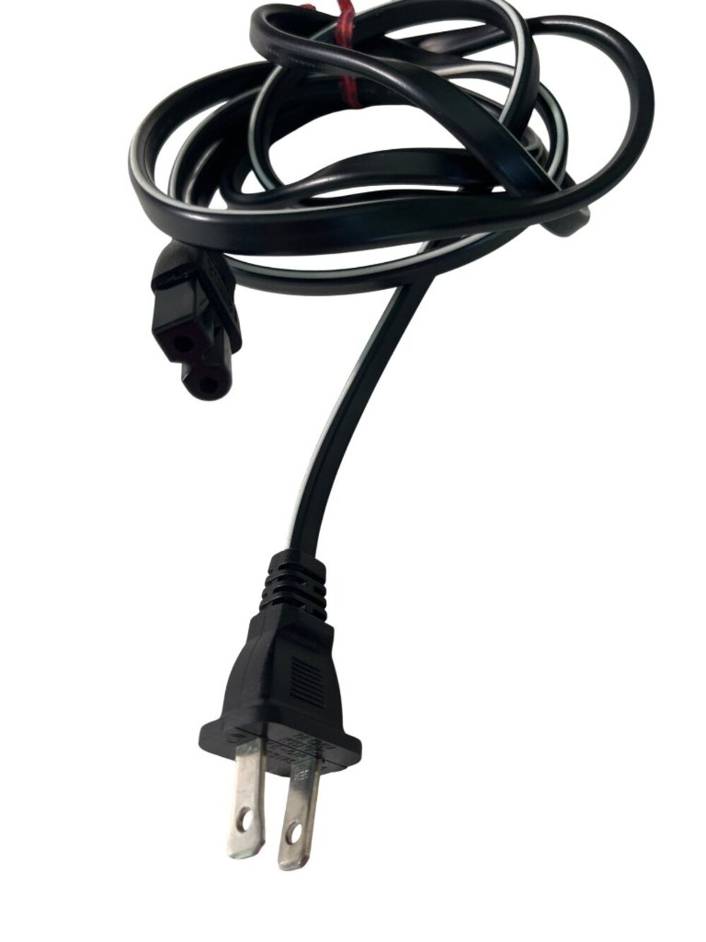 2-Prong Power Cord 7A 125V Black 60 Inches For Small Appliances Or Electronics